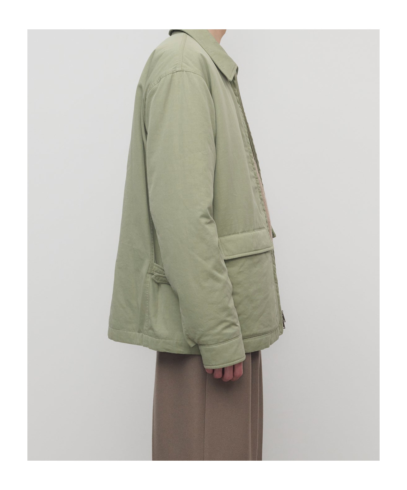 The Row Justo Gabardine Down Field Jacket In Green