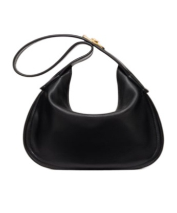Valentino Vlogo Signature Leather Shoulder Bag In Black