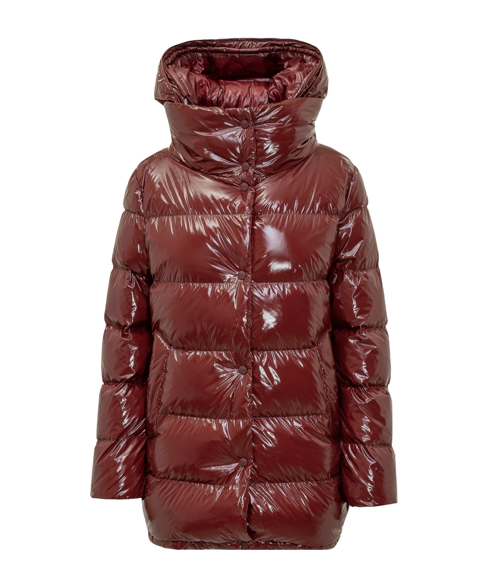Herno Hooded Medium Down Jacket In Red