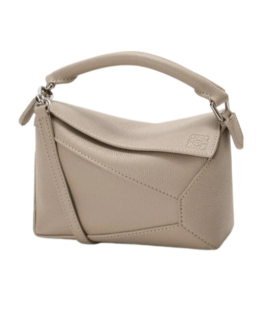 Loewe Mini Puzzle Edge Shoulder Bag In Nude