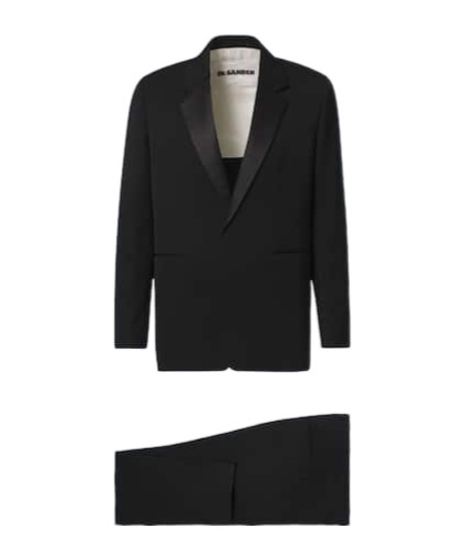 Jil Sander Satin-trimmed Wool Blazer In Black