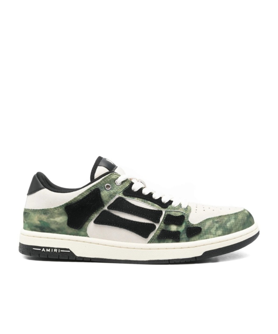 Amiri Camo Skel Lace-up Sneakers In Green