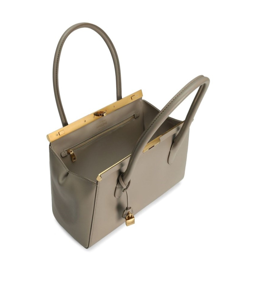 Dolce & Gabbana Marlene Everyday Shoulder Bag In Grained Leather In Nude