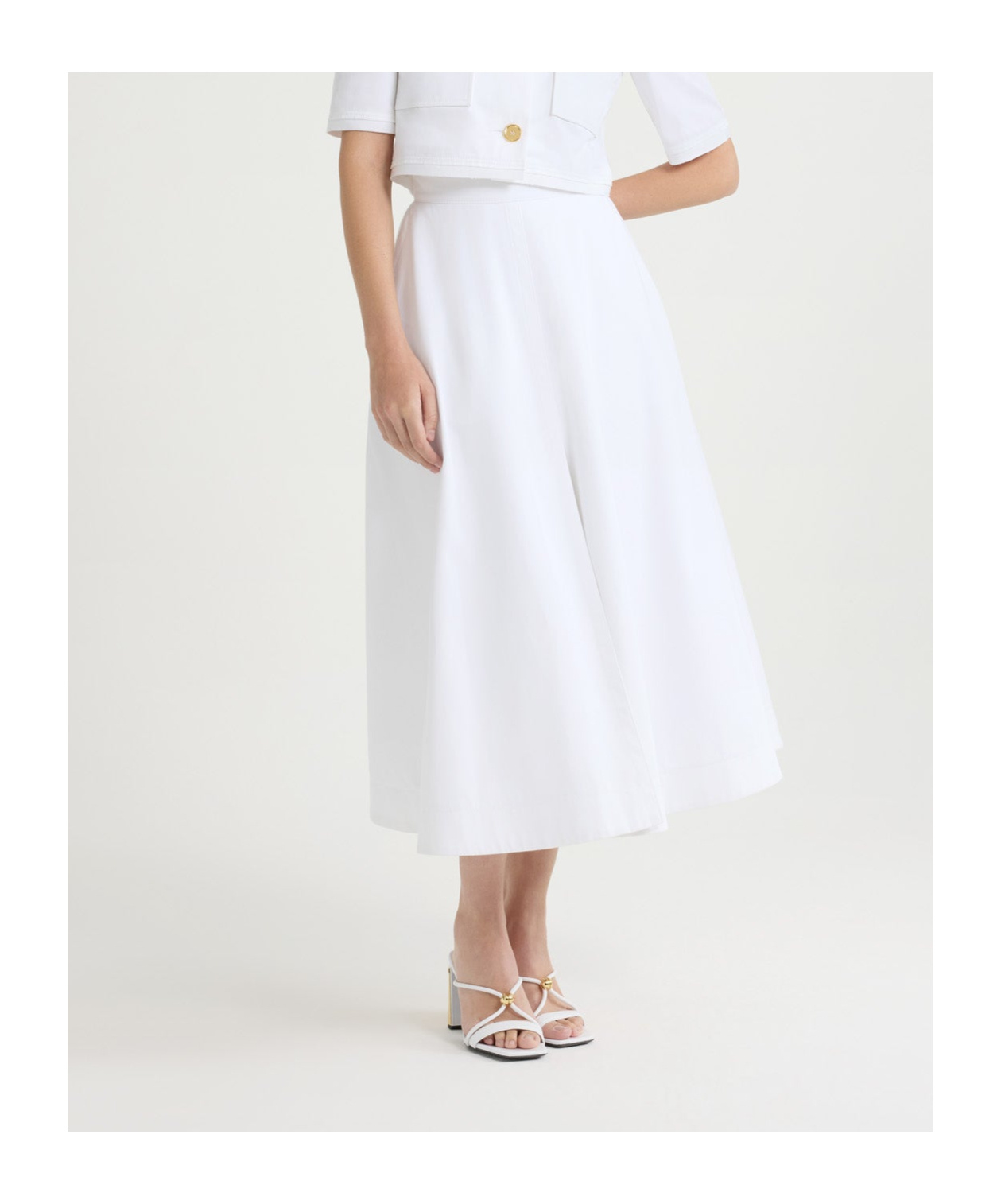 Patou Long A-line Skirt In Organic Cotton Gabardine