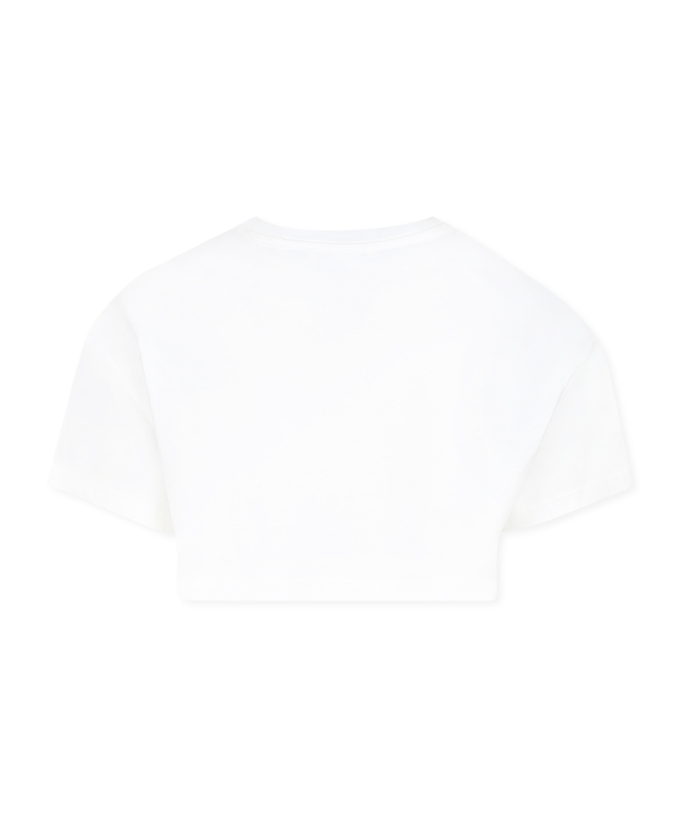 Shop Chloé Logo-print Cropped T-shirt In White