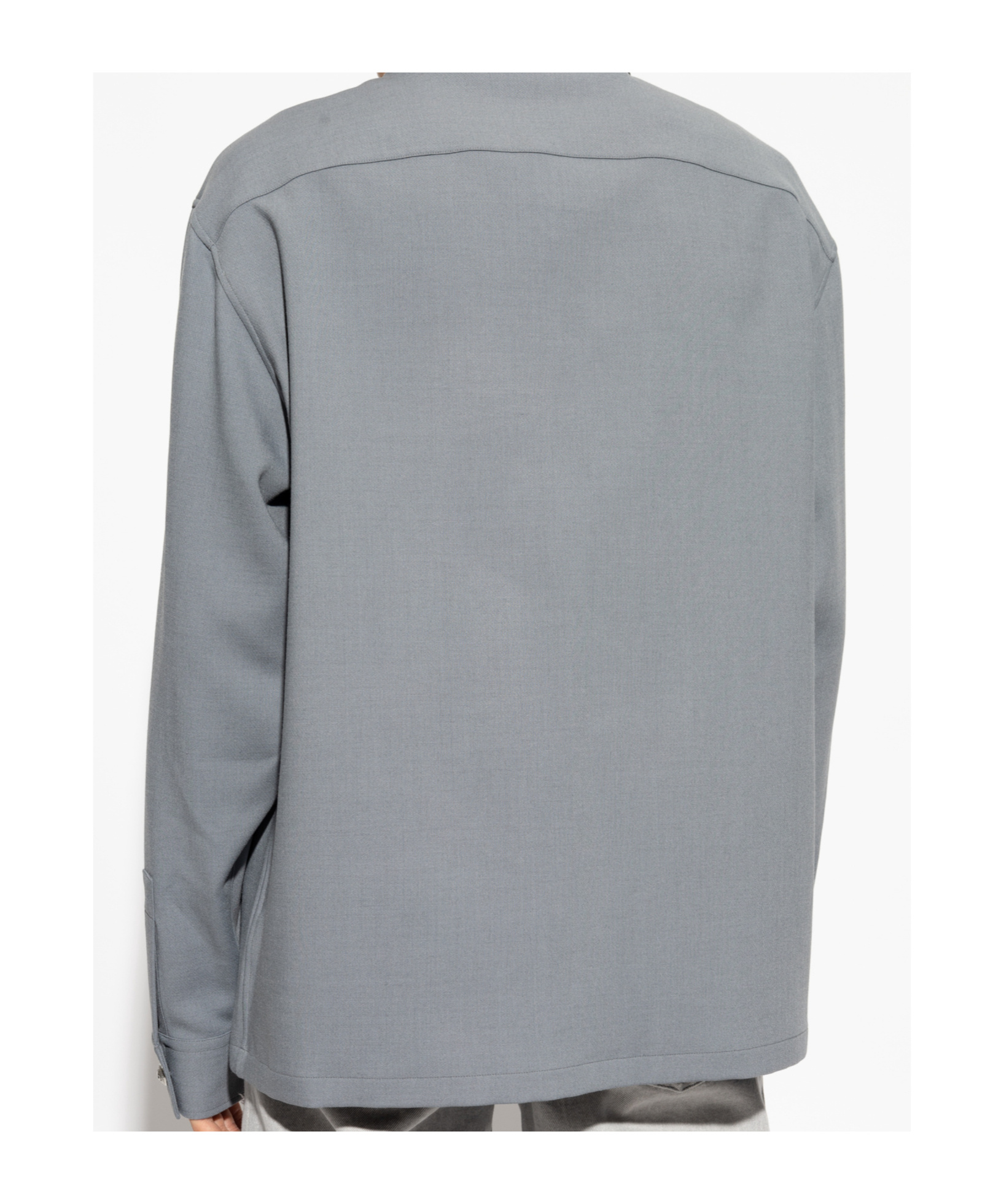 Balmain Embossed-buttons Shirt In Gray
