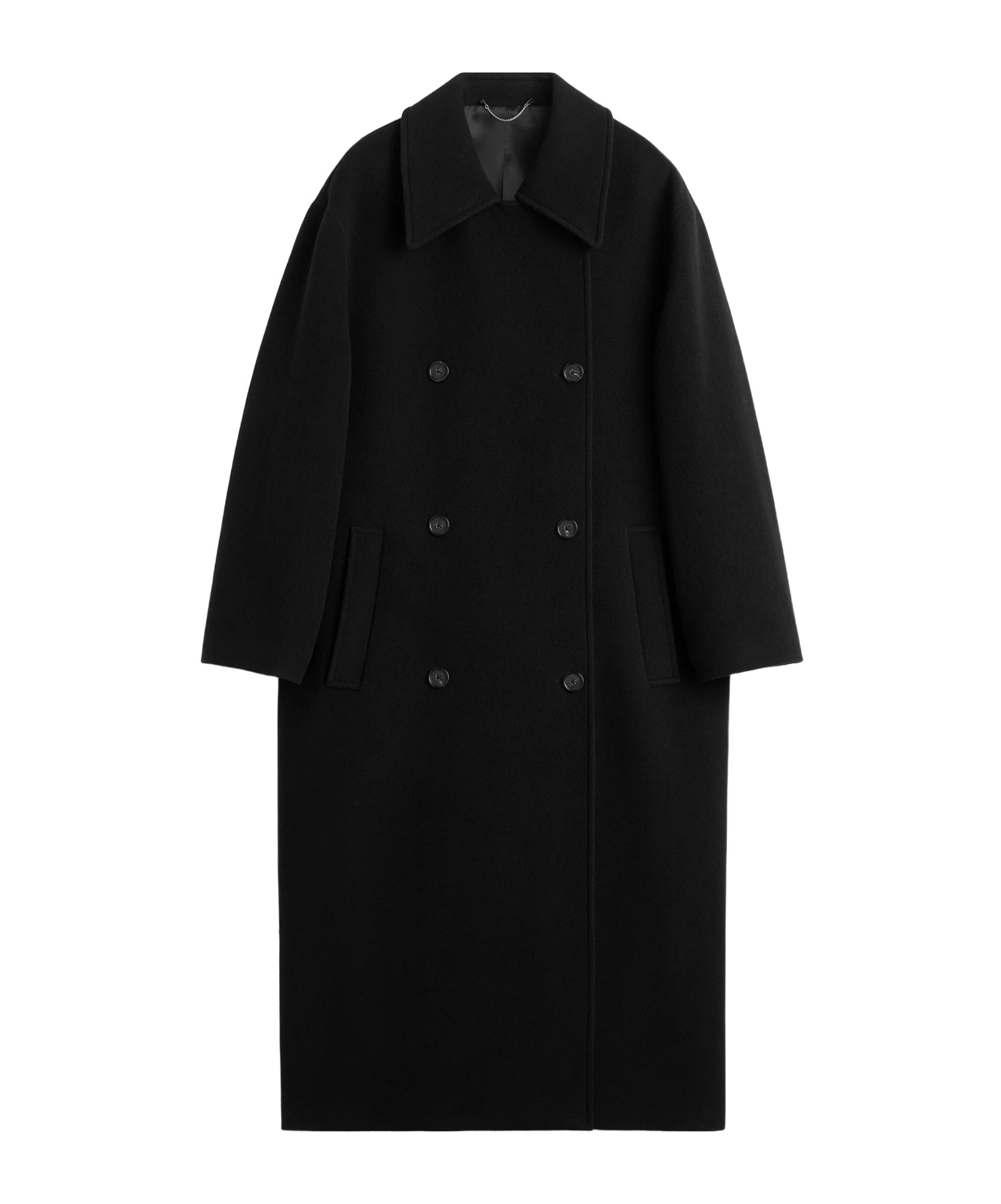 Totême Brushed Wool Blend Shield Coat In Black