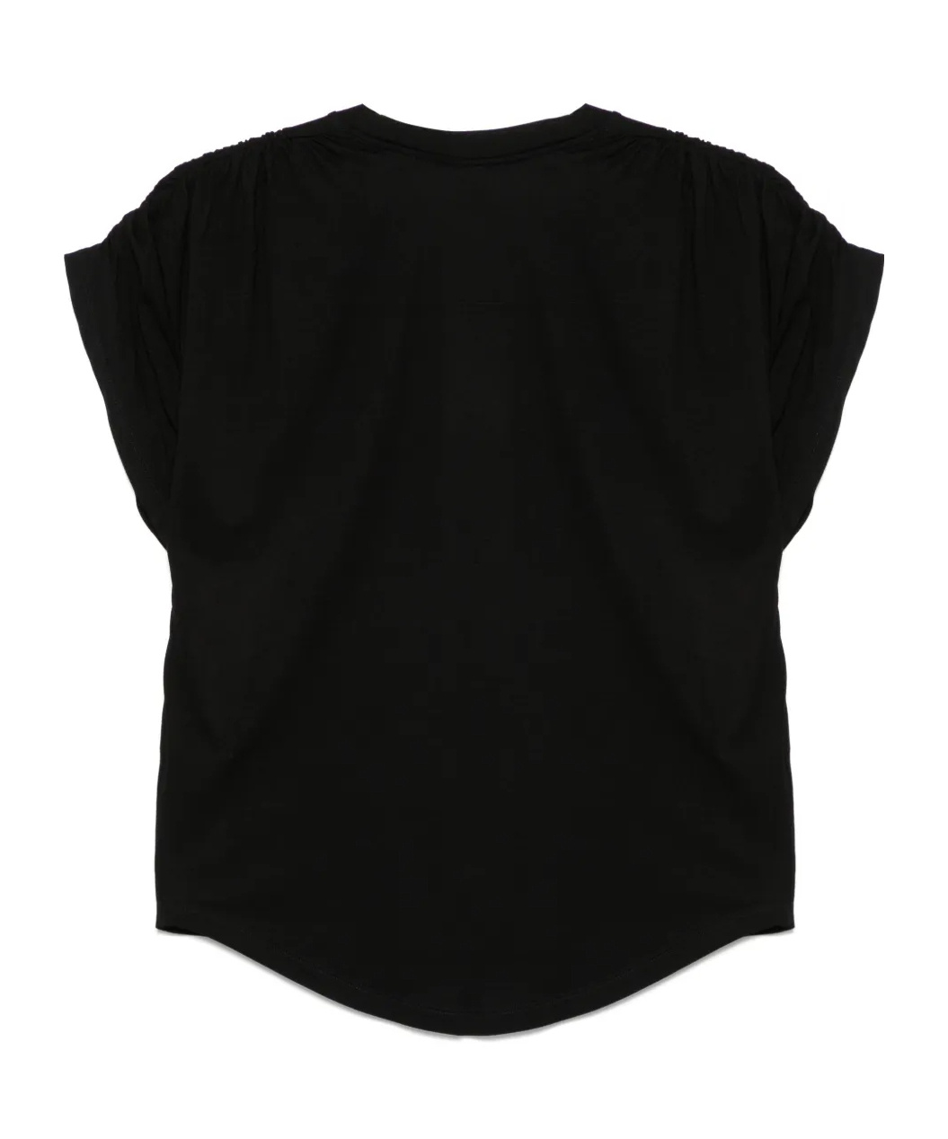 Isabel Marant U-neck Boxy T-shirt With Draped Sleeves In Black