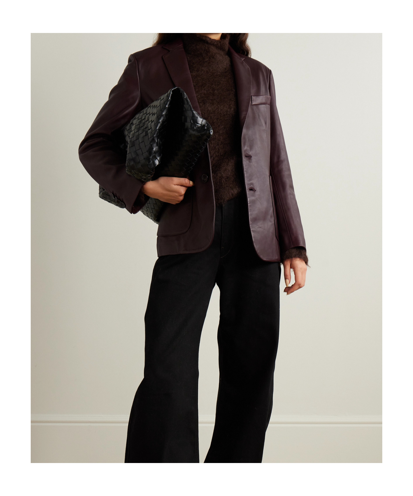 Nour Hammour Valeria Leather Jacket In Black