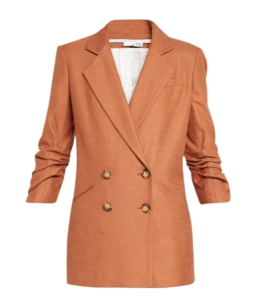 Veronica Beard Rupert Double-breasted Blazer In Orange