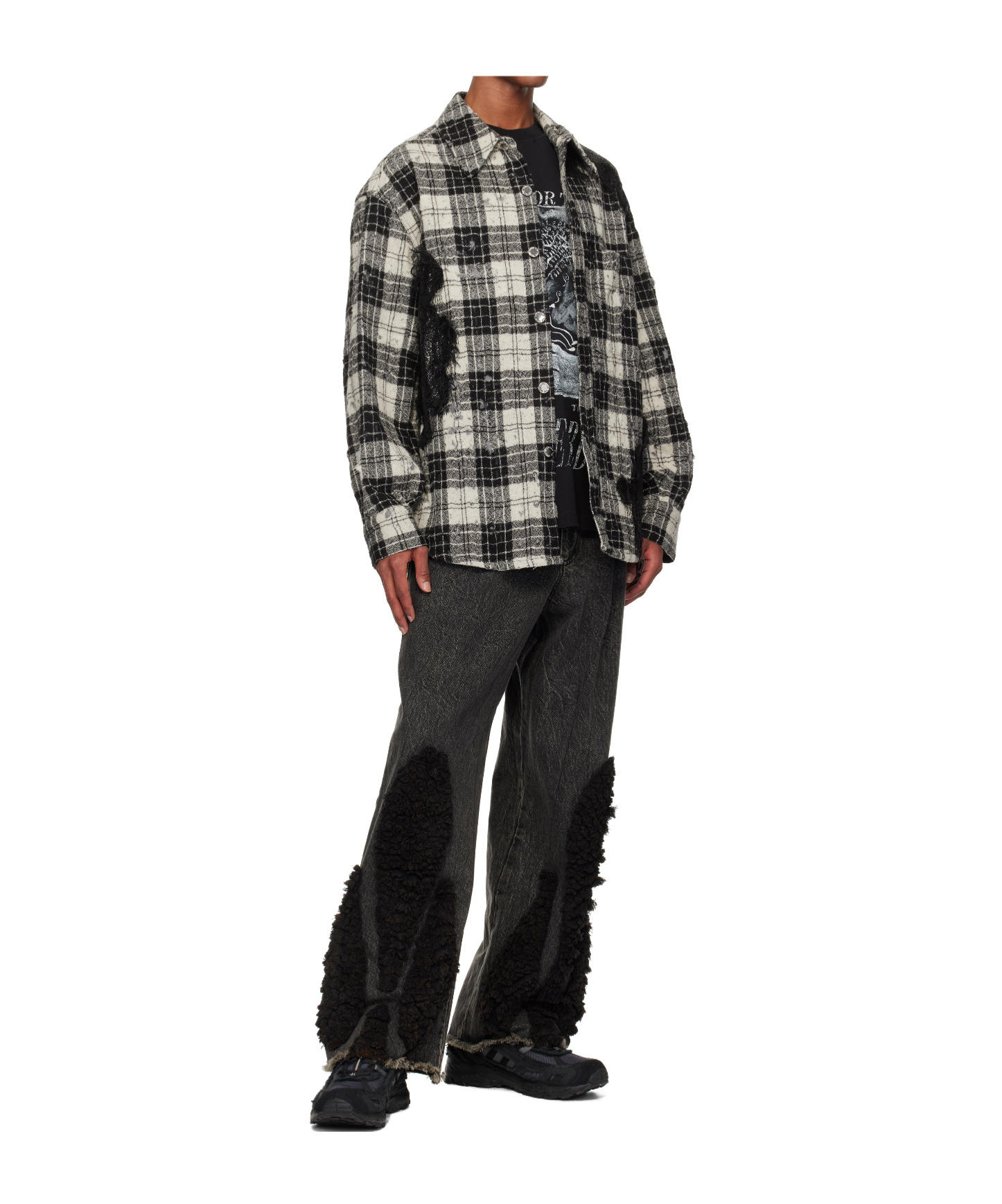 Song For The Mute Plaid Shirt Jacket In Multi