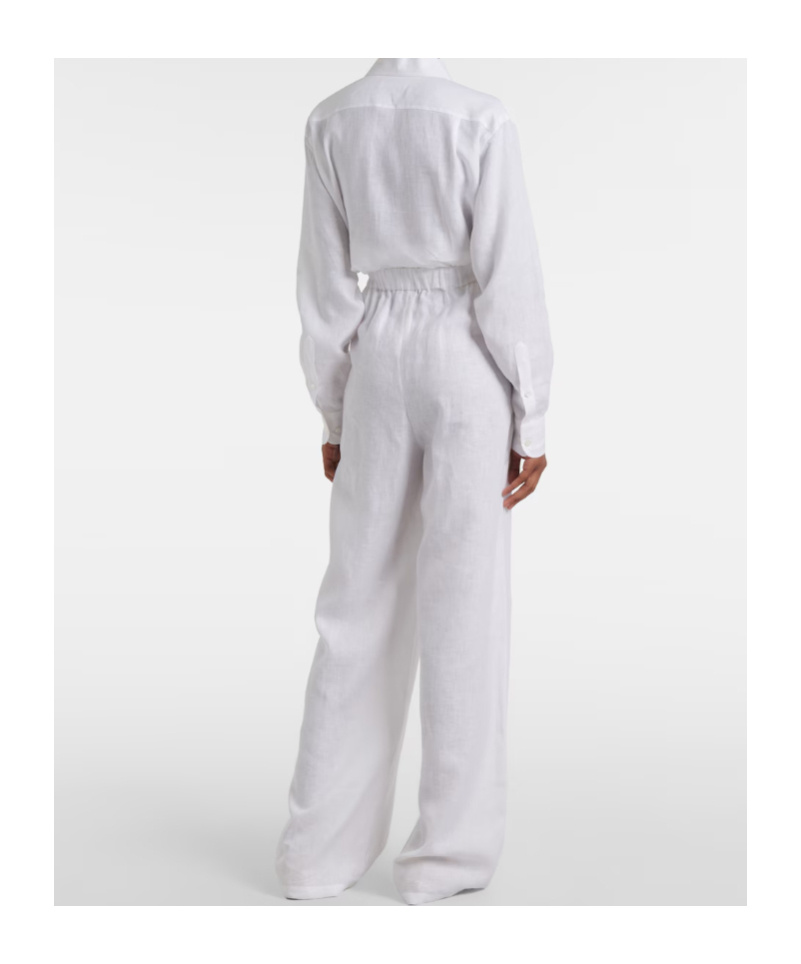 Loro Piana Valerio High-rise Linen Wide-leg Pants In White