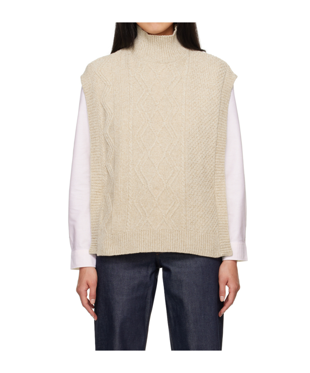 Apc Beige Cameron Vest In Nude