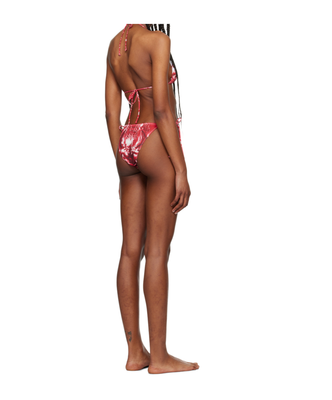Jean Paul Gaultier Diablo Printed Triangle Bikini In Pink