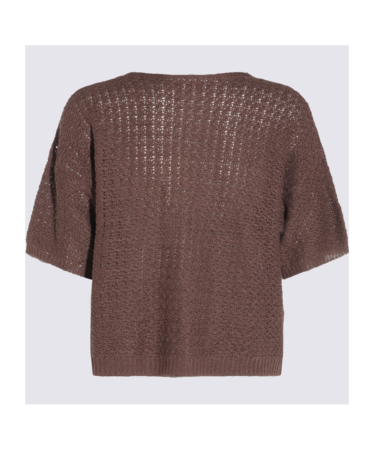 Antonelli Brown Linen And Cotton Top