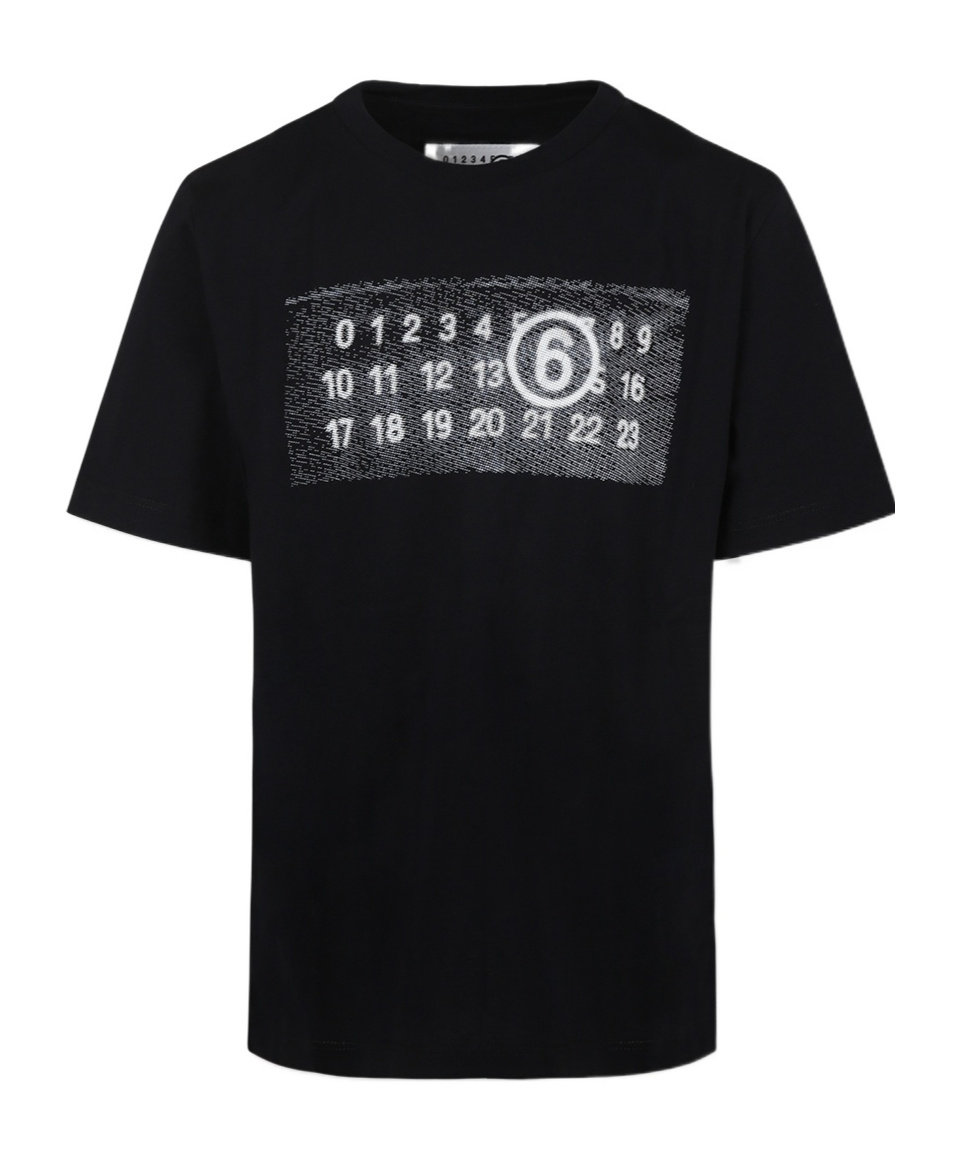 Mm6 Maison Margiela Logo Short-sleeved T-shirt In Black