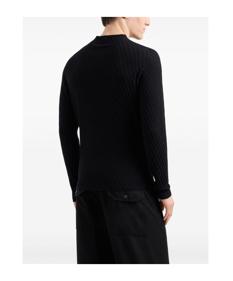 Giorgio Armani Long-sleeved Sweater In Black