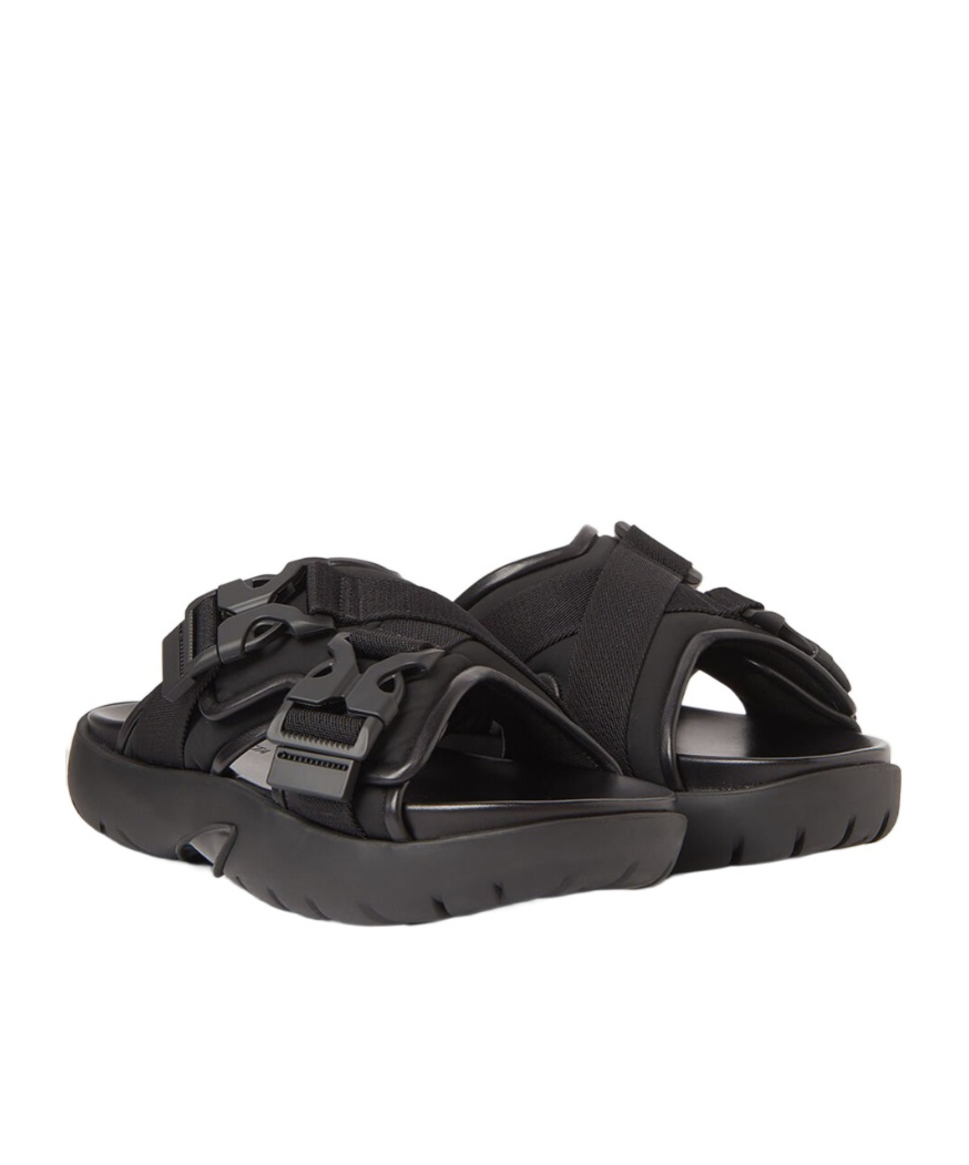 Bottega Veneta Buckle-detailed Slides In Black