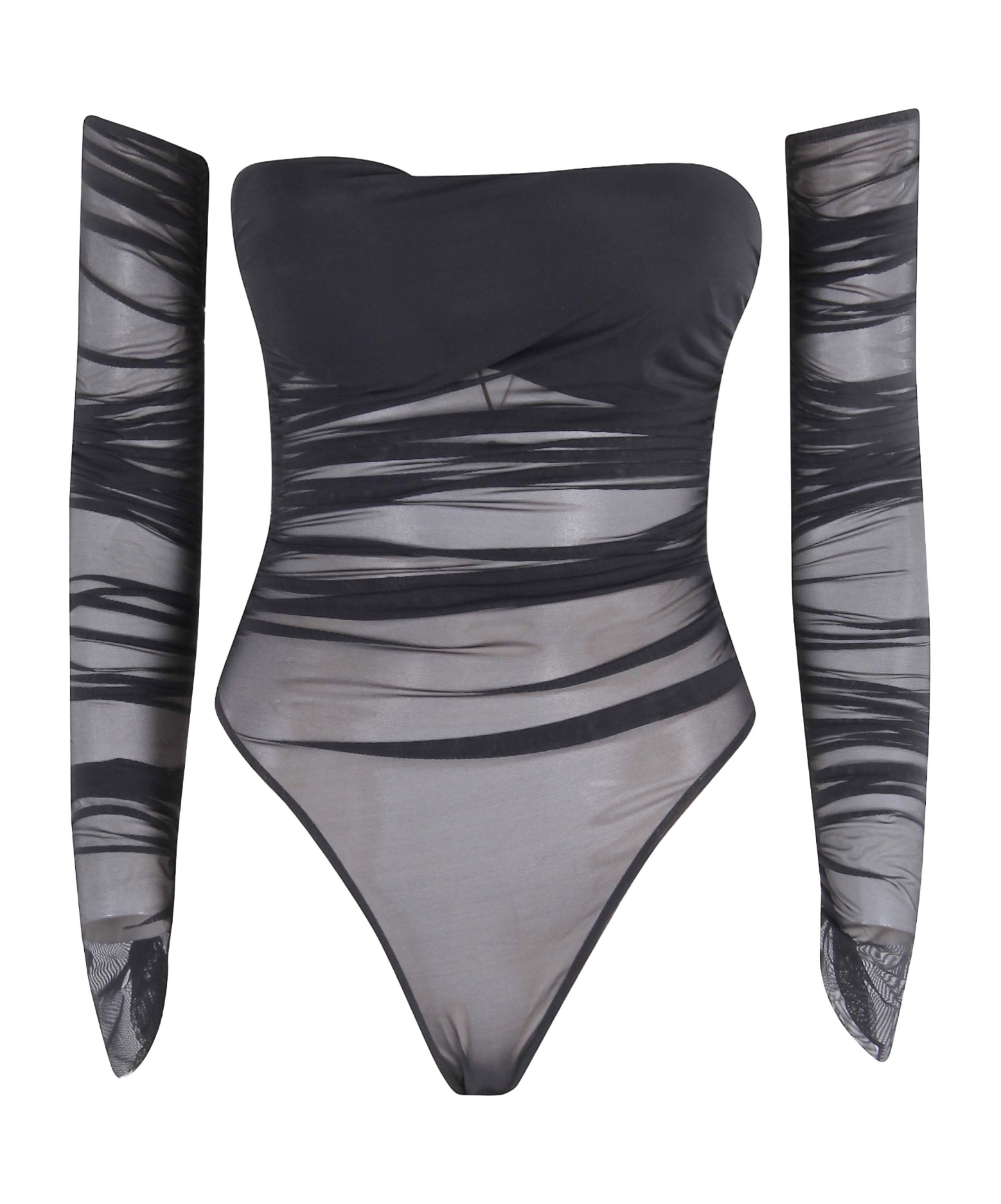Amazuìn Tube Top Bodysuit In Black