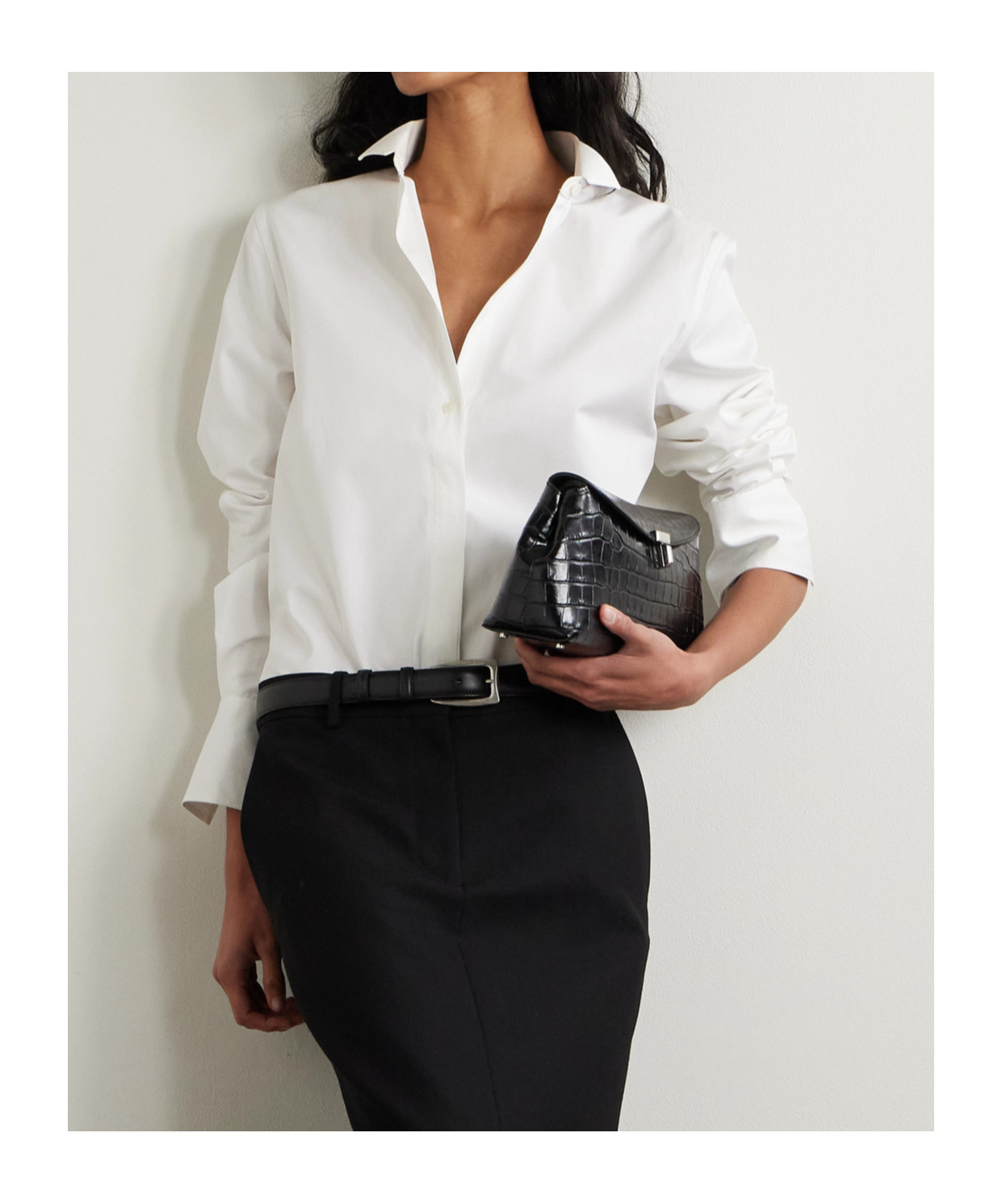 Totême Wingtip-collar Tuxedo Shirt In White