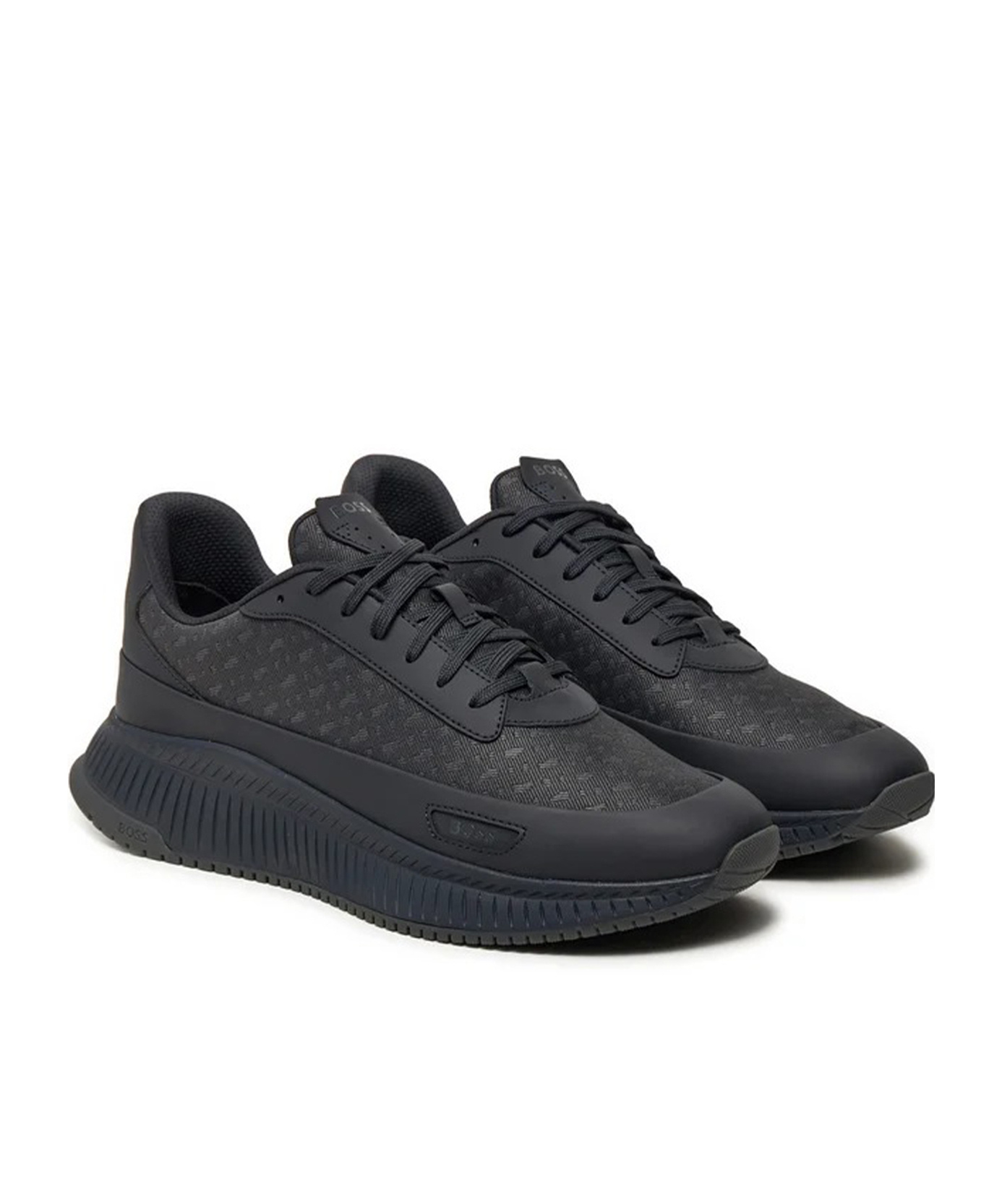 Hugo Boss Lace-up Low-cut Casual Shoes In Black