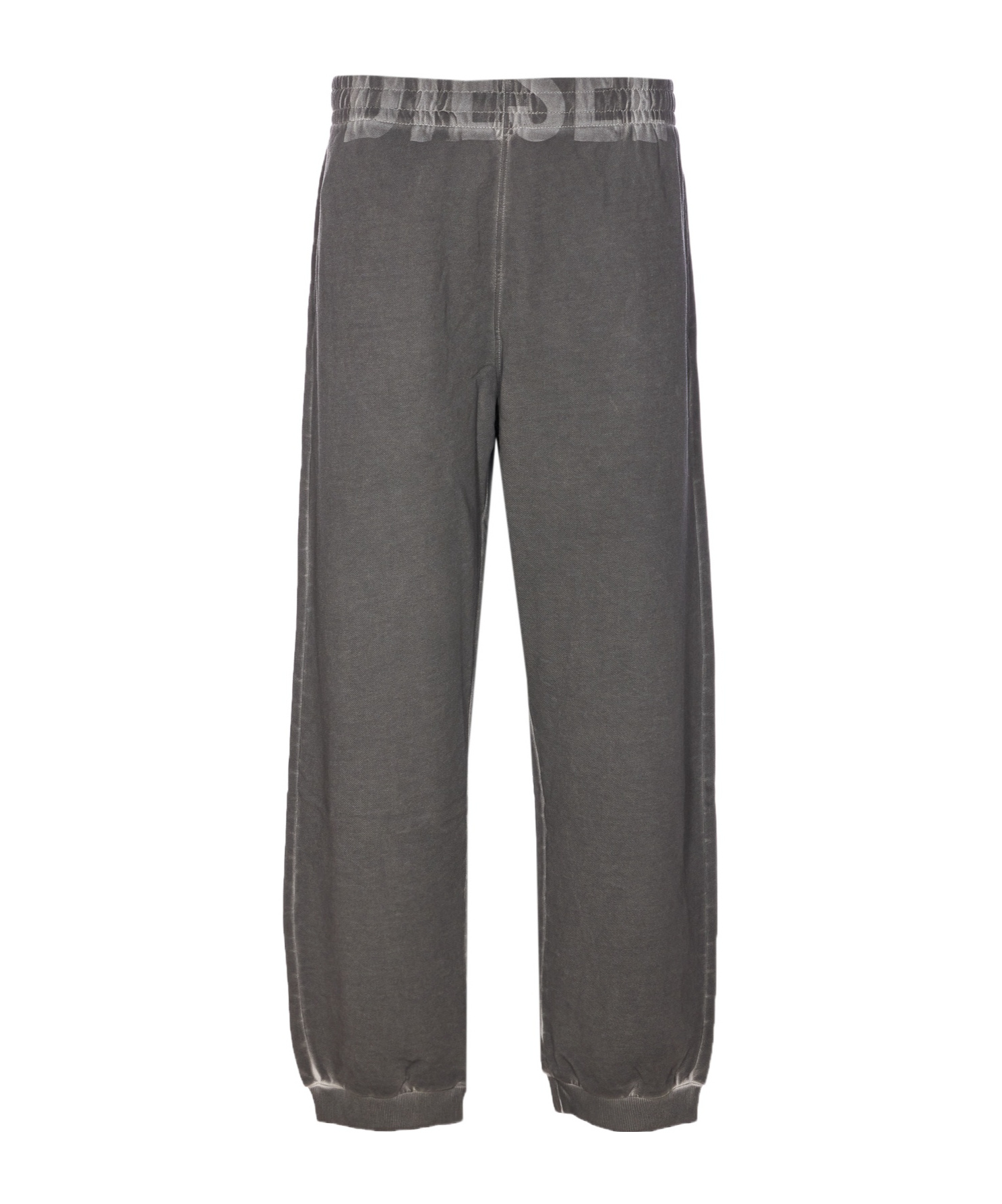 Diesel Trousers With Printed Lateral Pockets And Elasticized Waist In Black