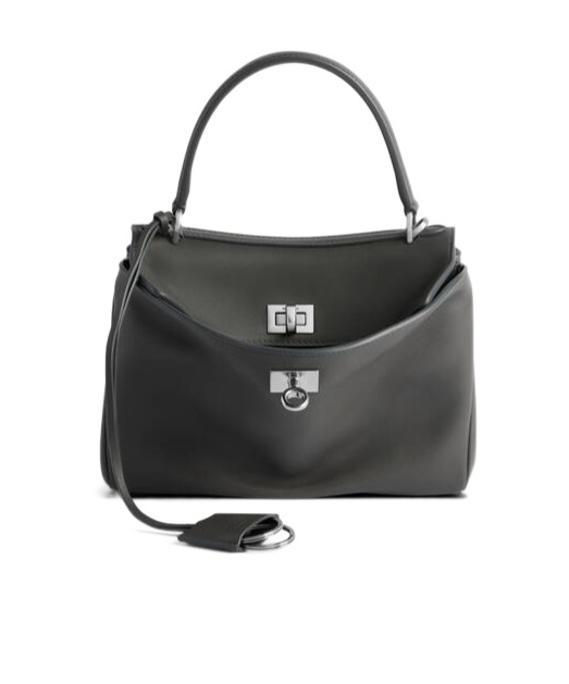 Balenciaga Rodeo Mini Leather Tote Bag In Grey
