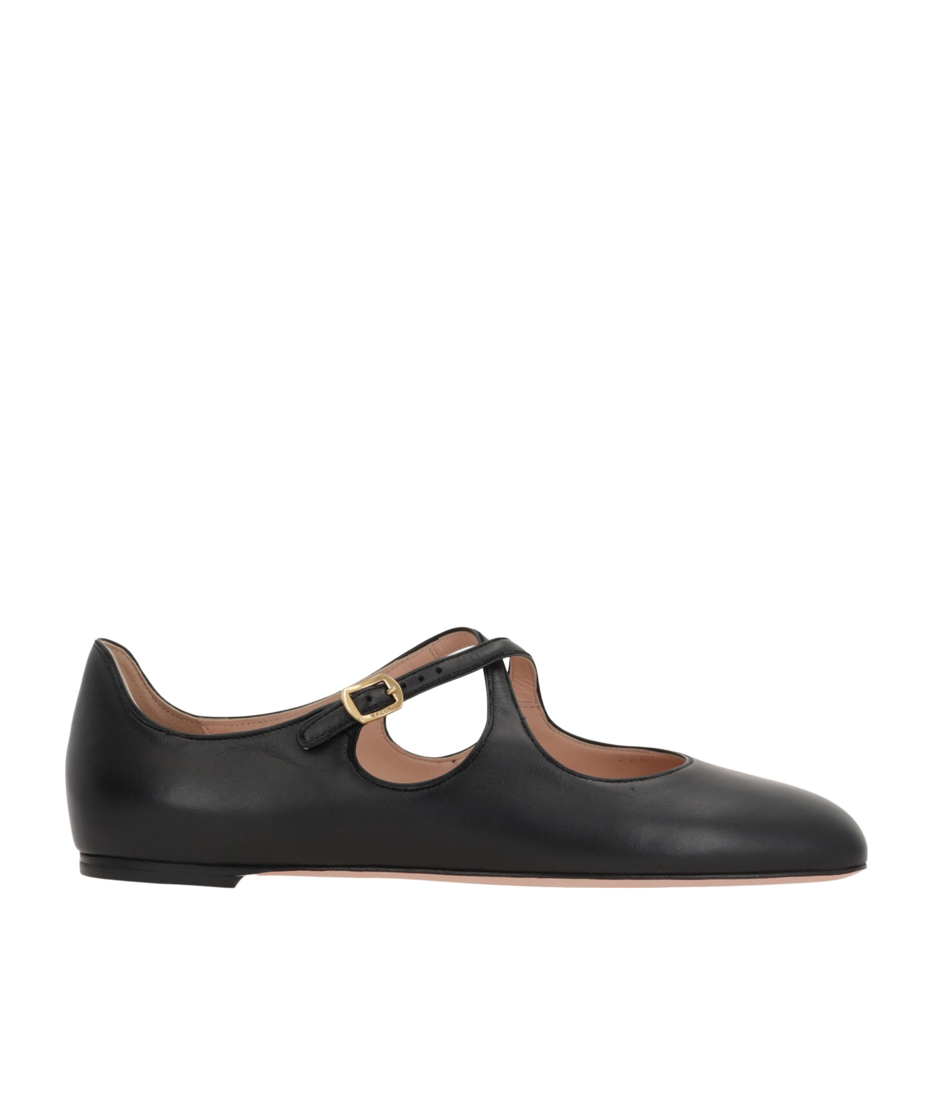 Bally Leather Cut-out Ballerinas Flat Sole In Black