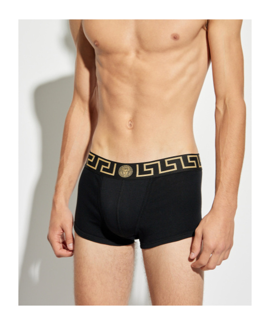 Versace Set Of Three Cotton Boxers In Black