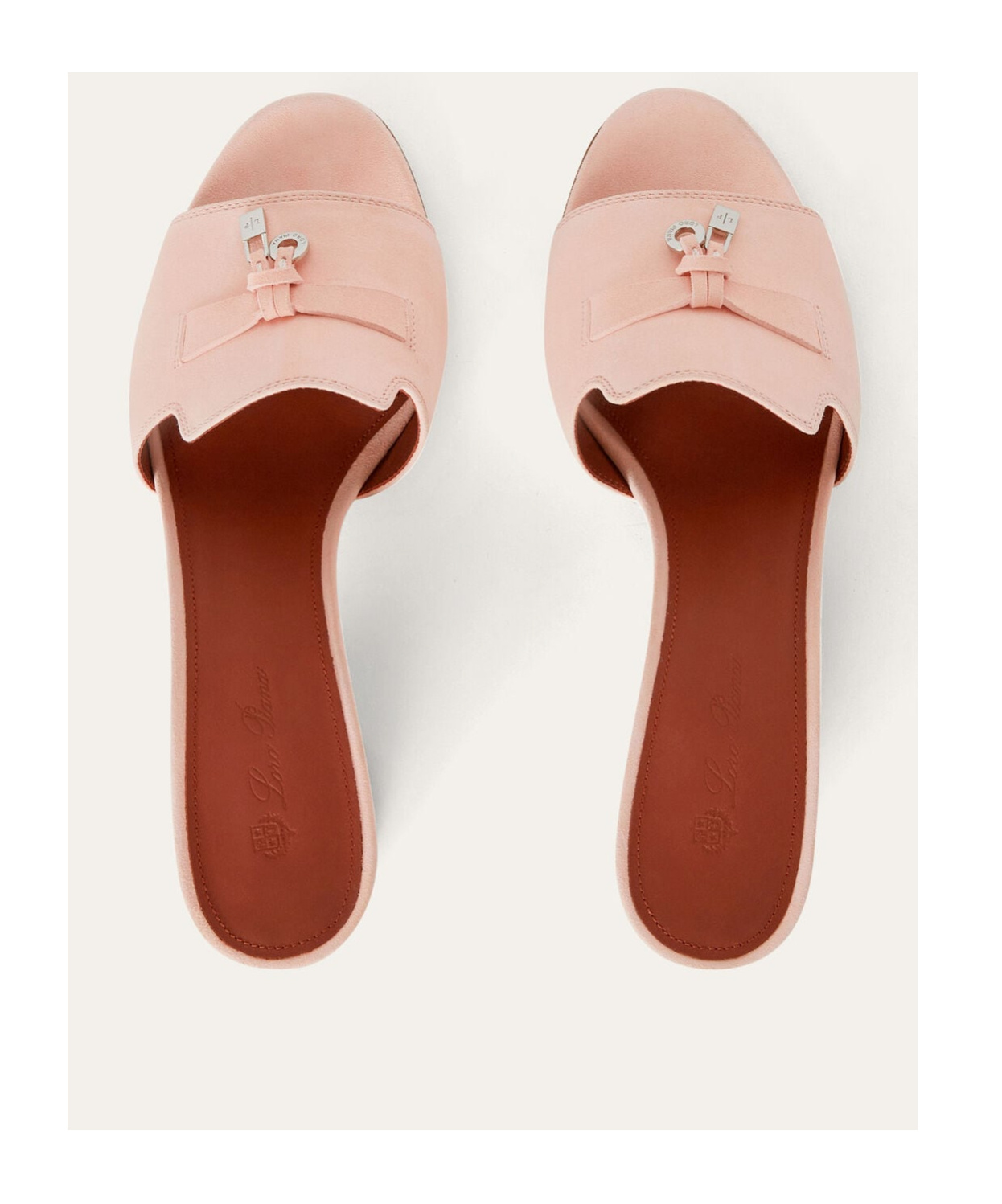 Loro Piana Summer Charms Suede Mules In Nude