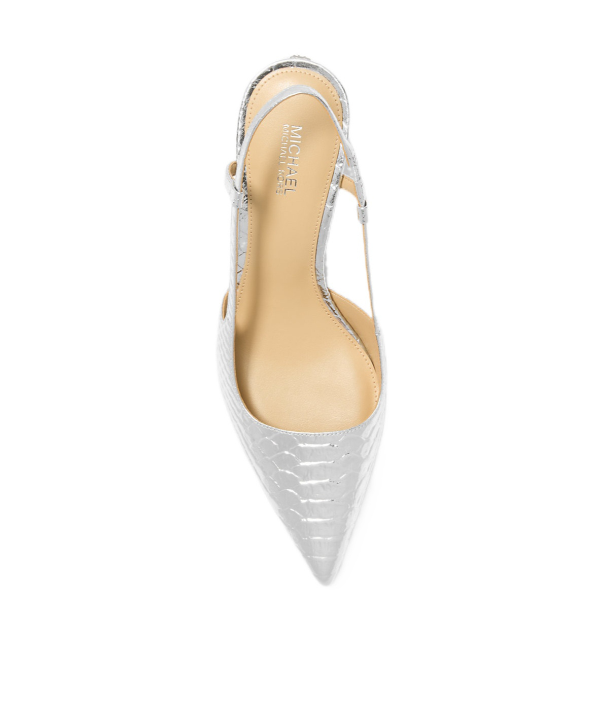 Michael Michael Kors Alora Metallic Snake Embossed Leather Slingback Pump