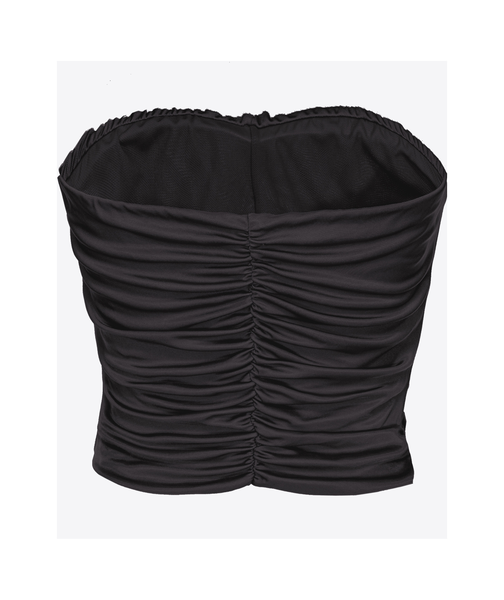 Pinko Glossy Jersey Crop Top In Black