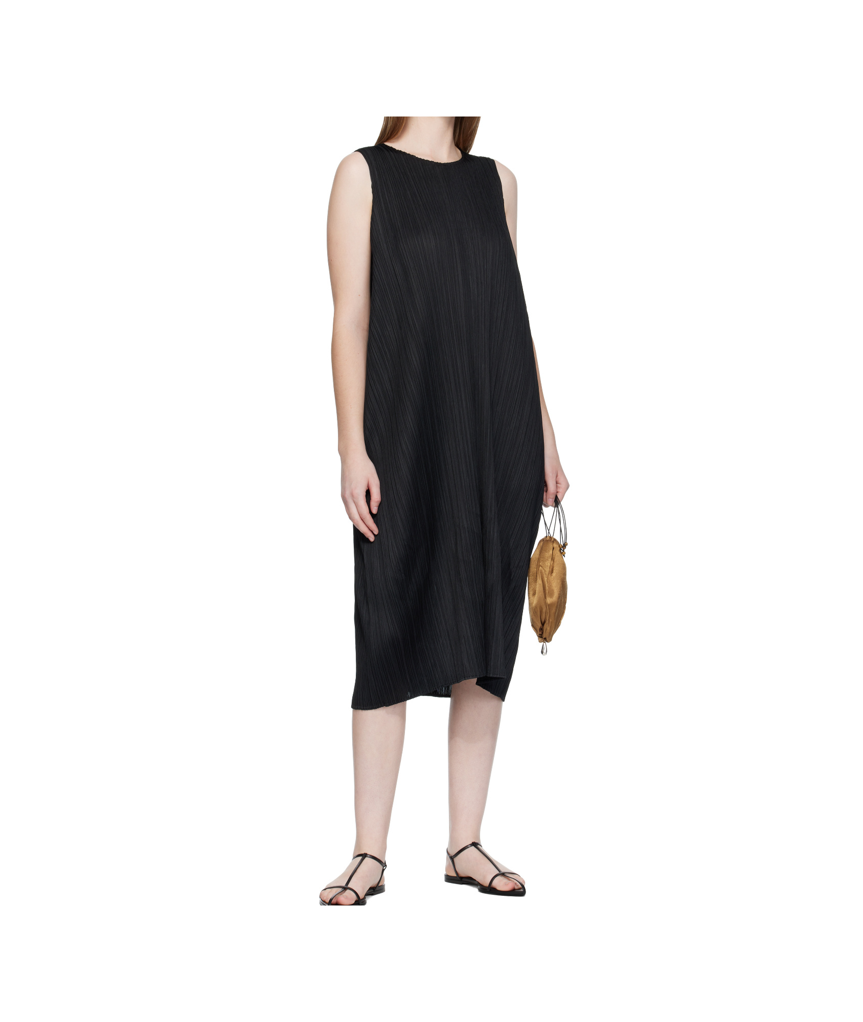 Issey Miyake Lamp Shade Midi Dress In Black