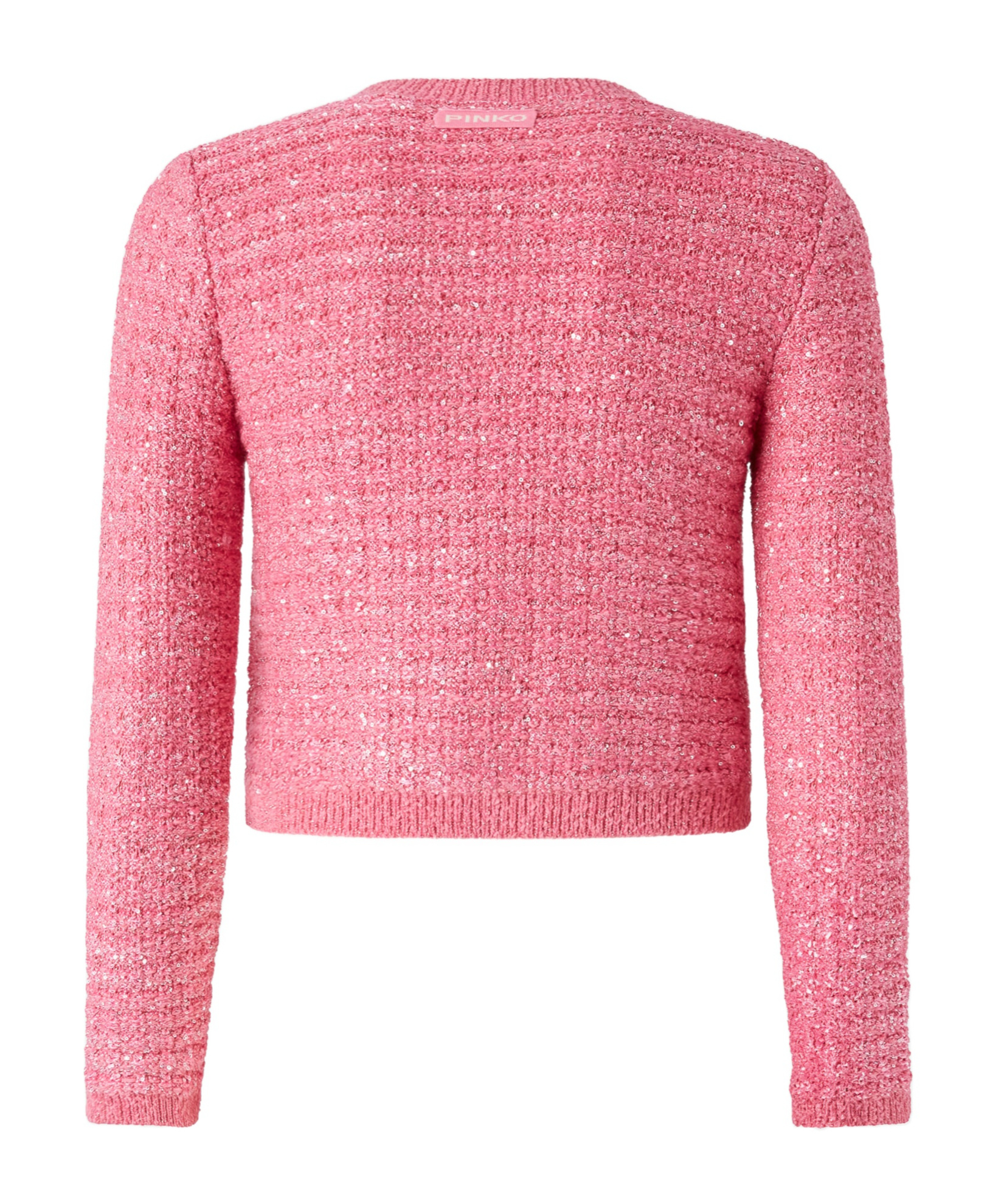 Pinko Round-neck Denim Coat In Pink