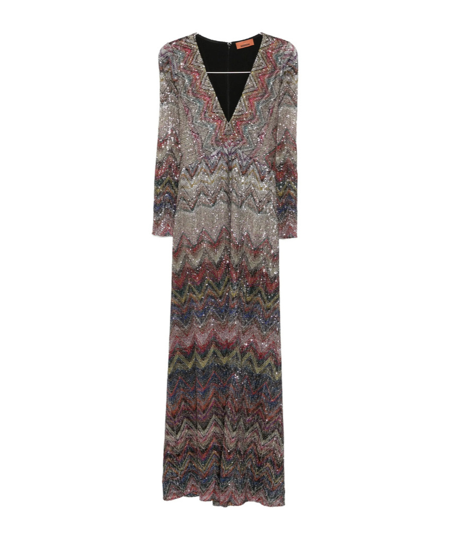 Missoni Zigzag-woven Midi Dress In Gray