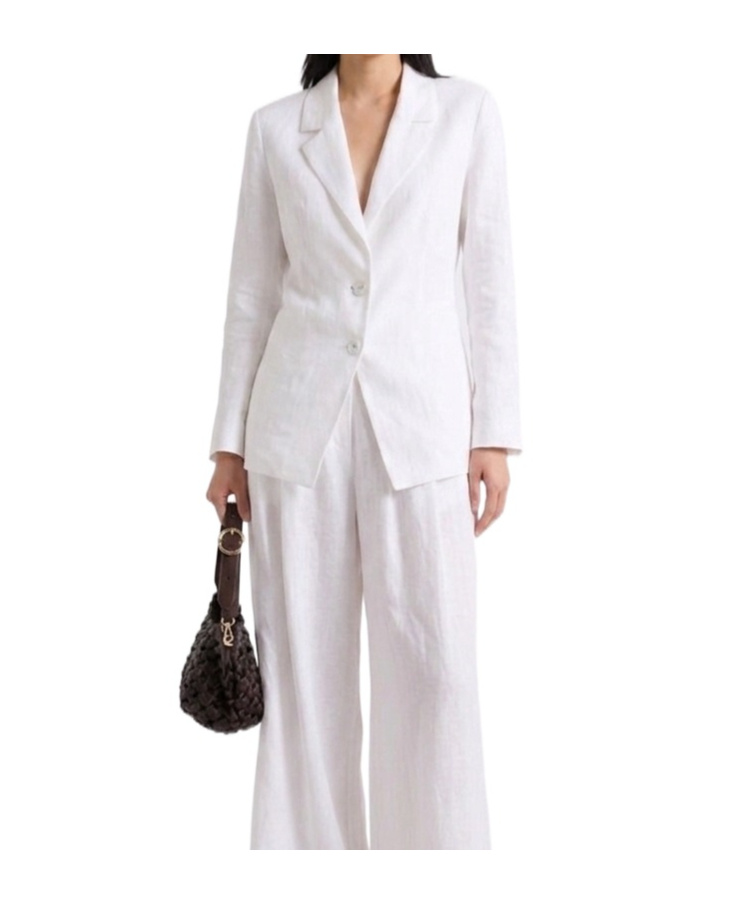 Marella Lapel Suit Jacket In White