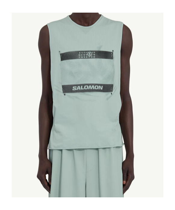 Mm6 Maison Margiela Mesh Graphic Sleeveless Vest
