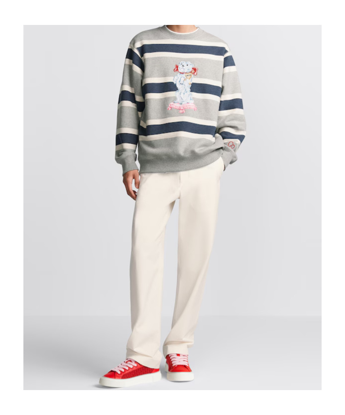 Dior Striped Long-sleeved Sweater In Multicolor