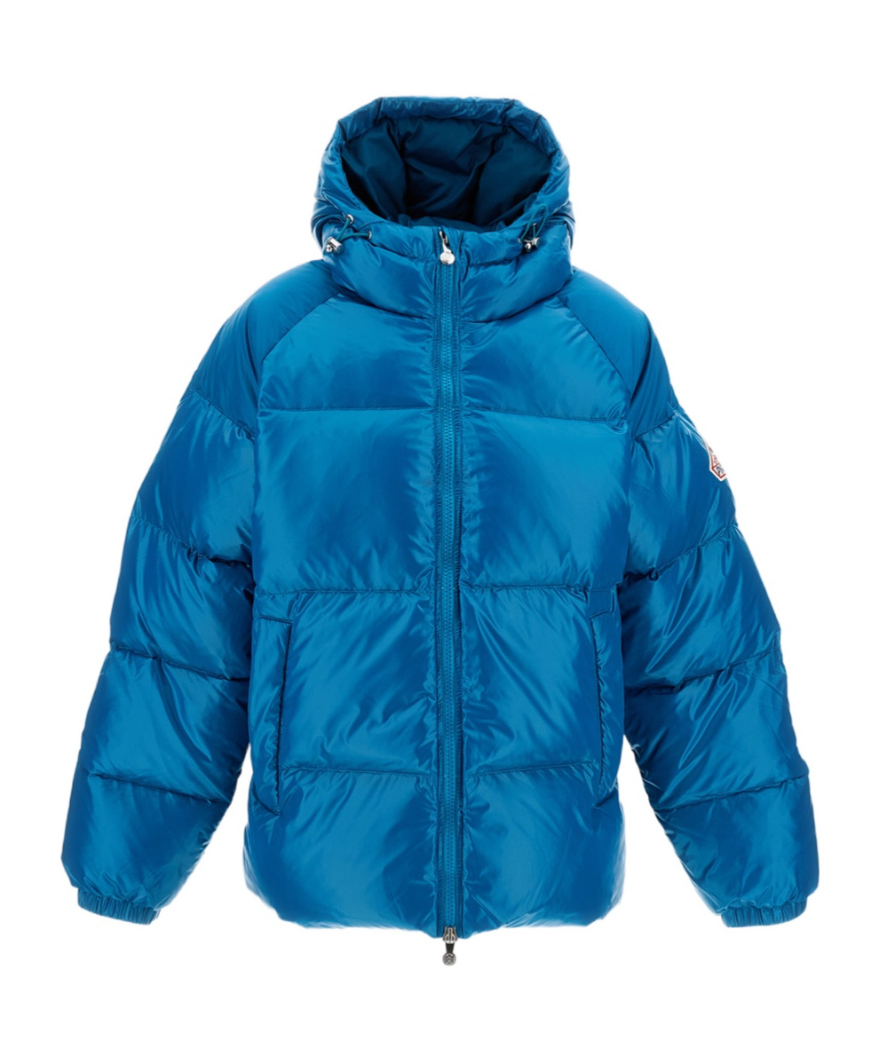 Pyrenex Hooded Cotton Jacket In Blue