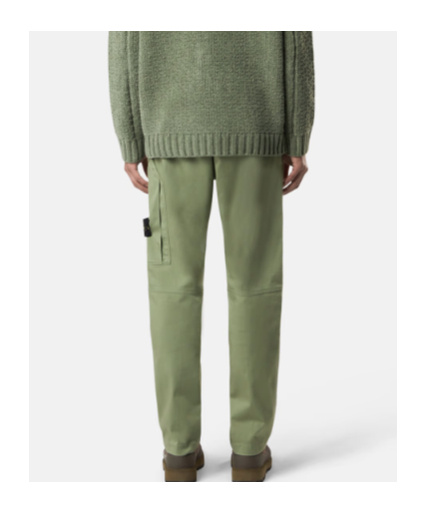 Stone Island Logo-patch Panelled Trousers In Green