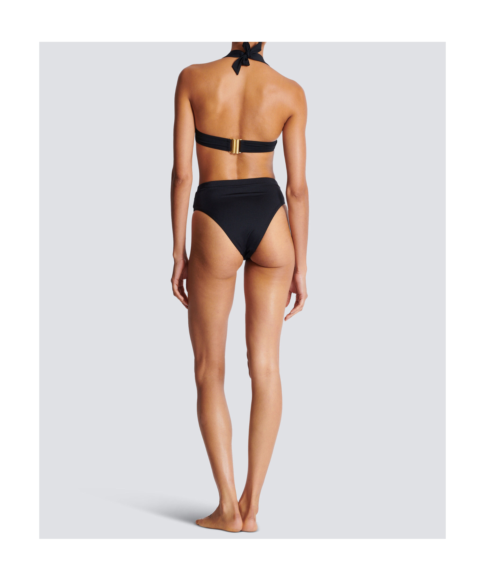Balmain Embossed-buttons Bikini In Black