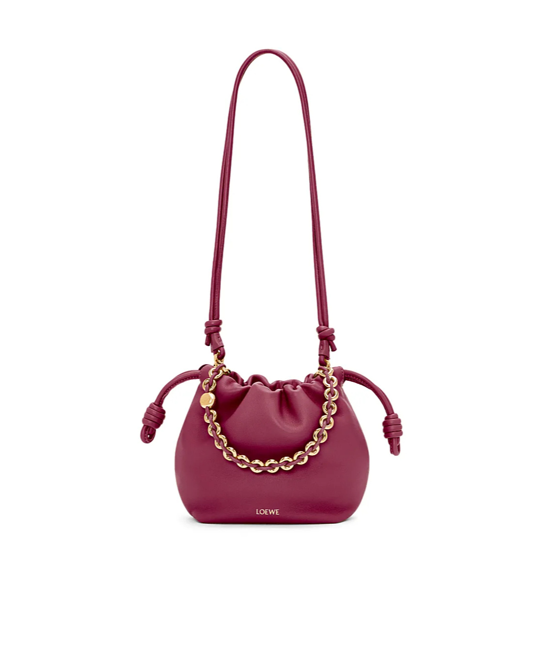 Loewe Mini Puzzle Leather Shoulder Bag In Red