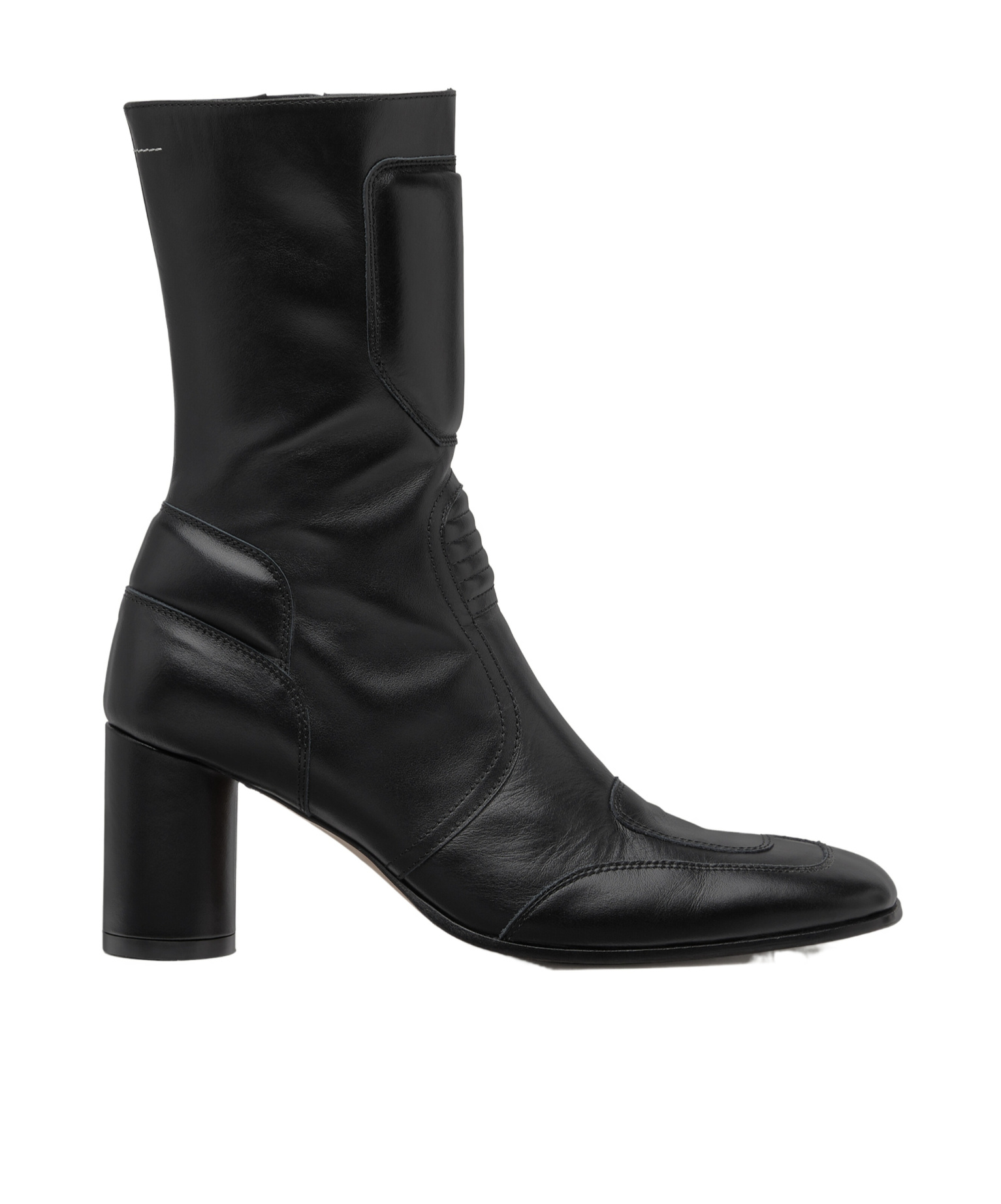 Mm6 Maison Margiela Leather Ankle Boots In Black