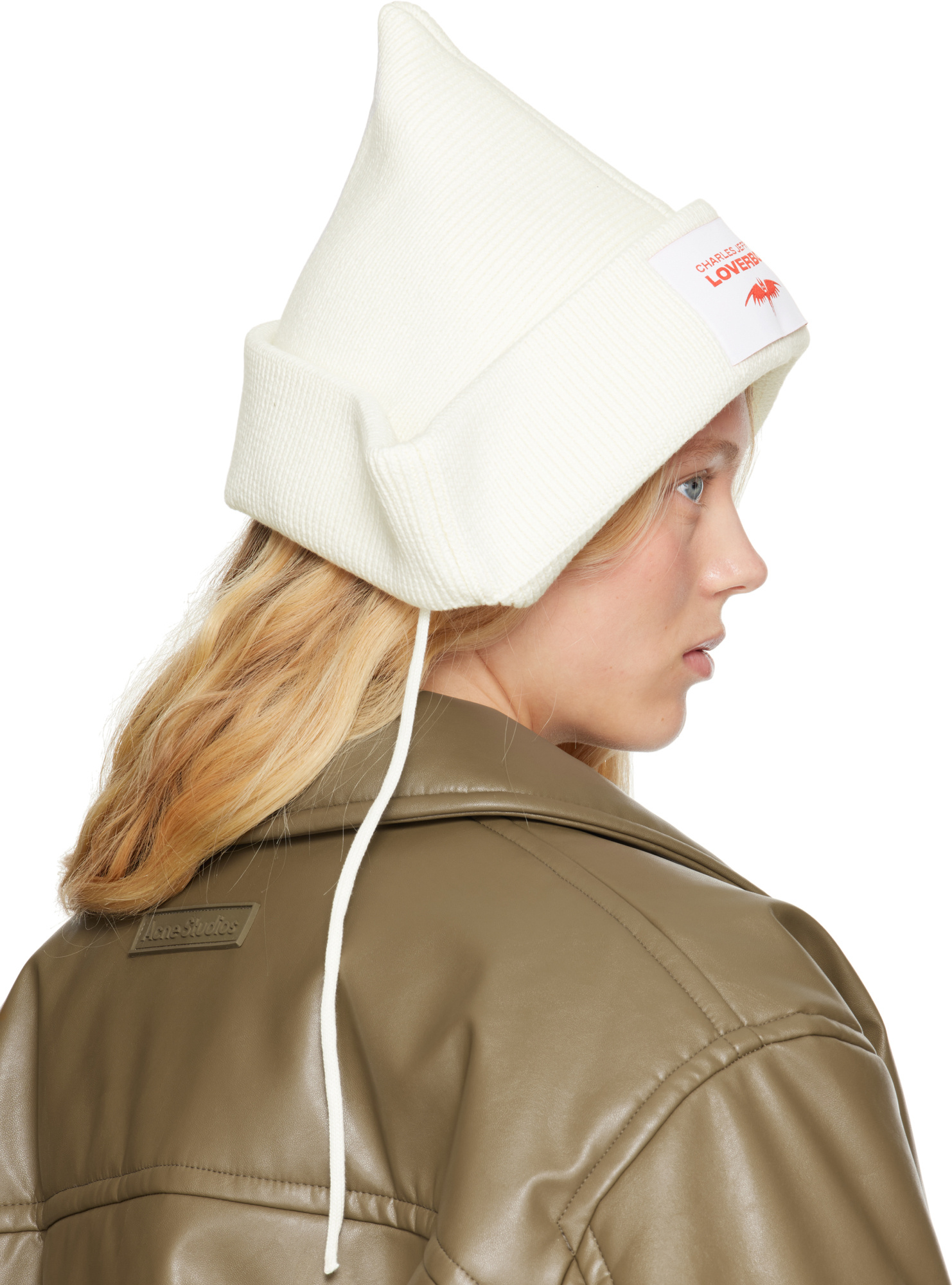 Charles Jeffrrey Loverboy Paper Boat Beanie In Ecru
