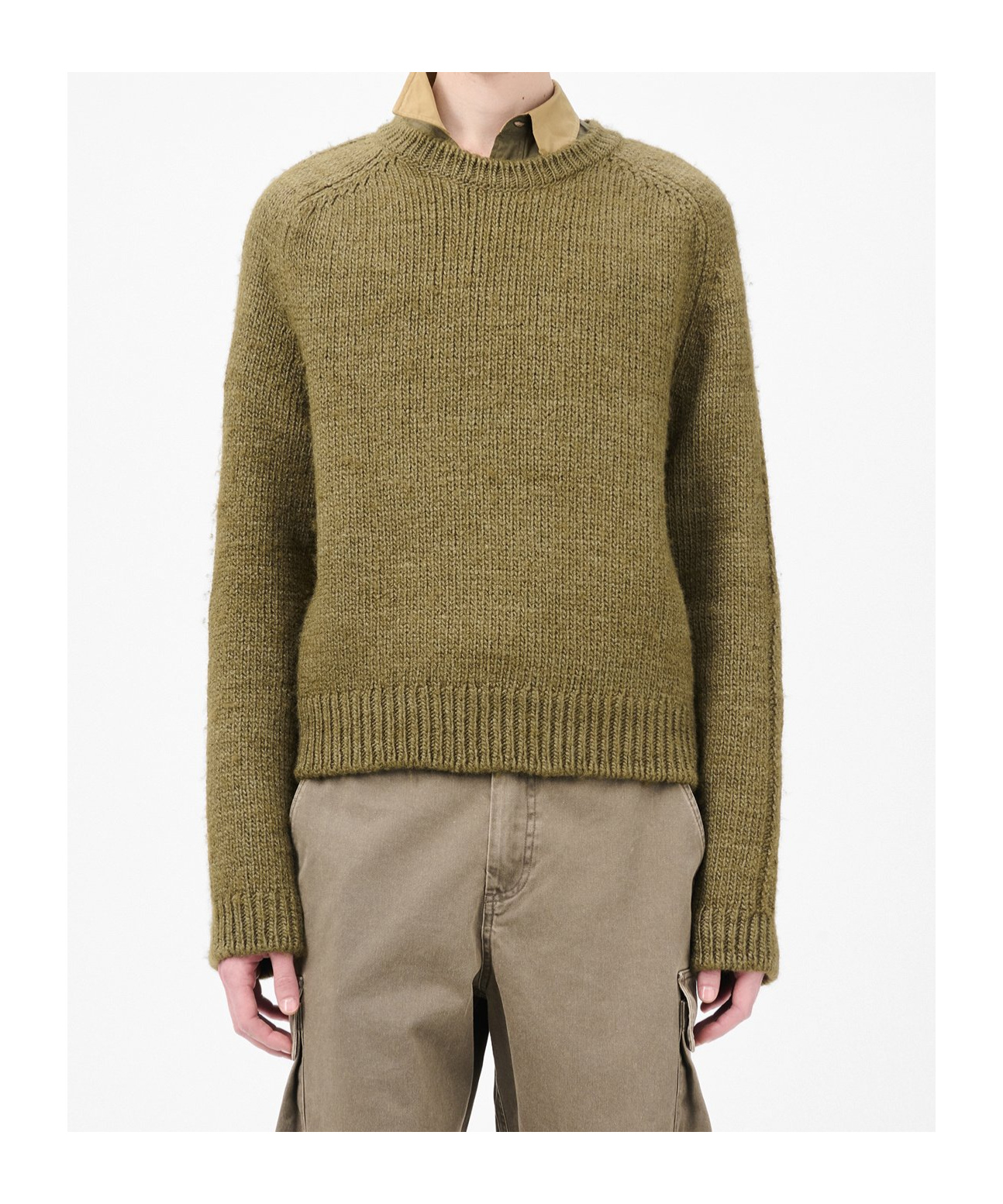 Our Legacy True Roundneck Wool And Silk Sweater In Green