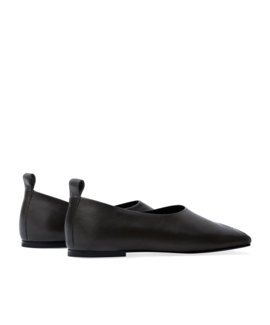 Shop Courrèges Minimal Leather Loafers In Black