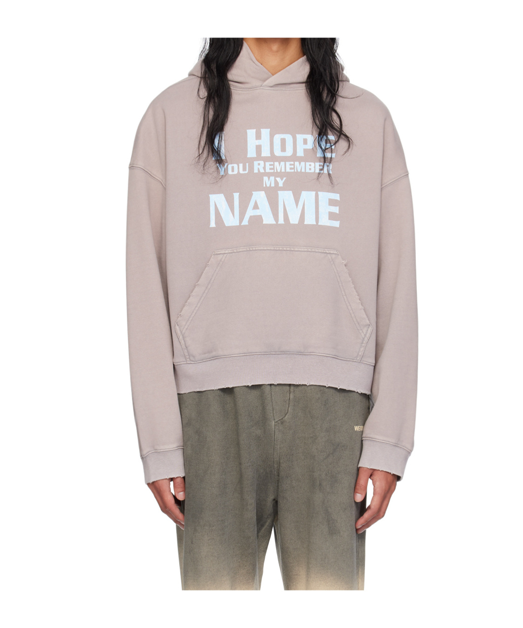 We11 Done Lettering Hoodie In Nude