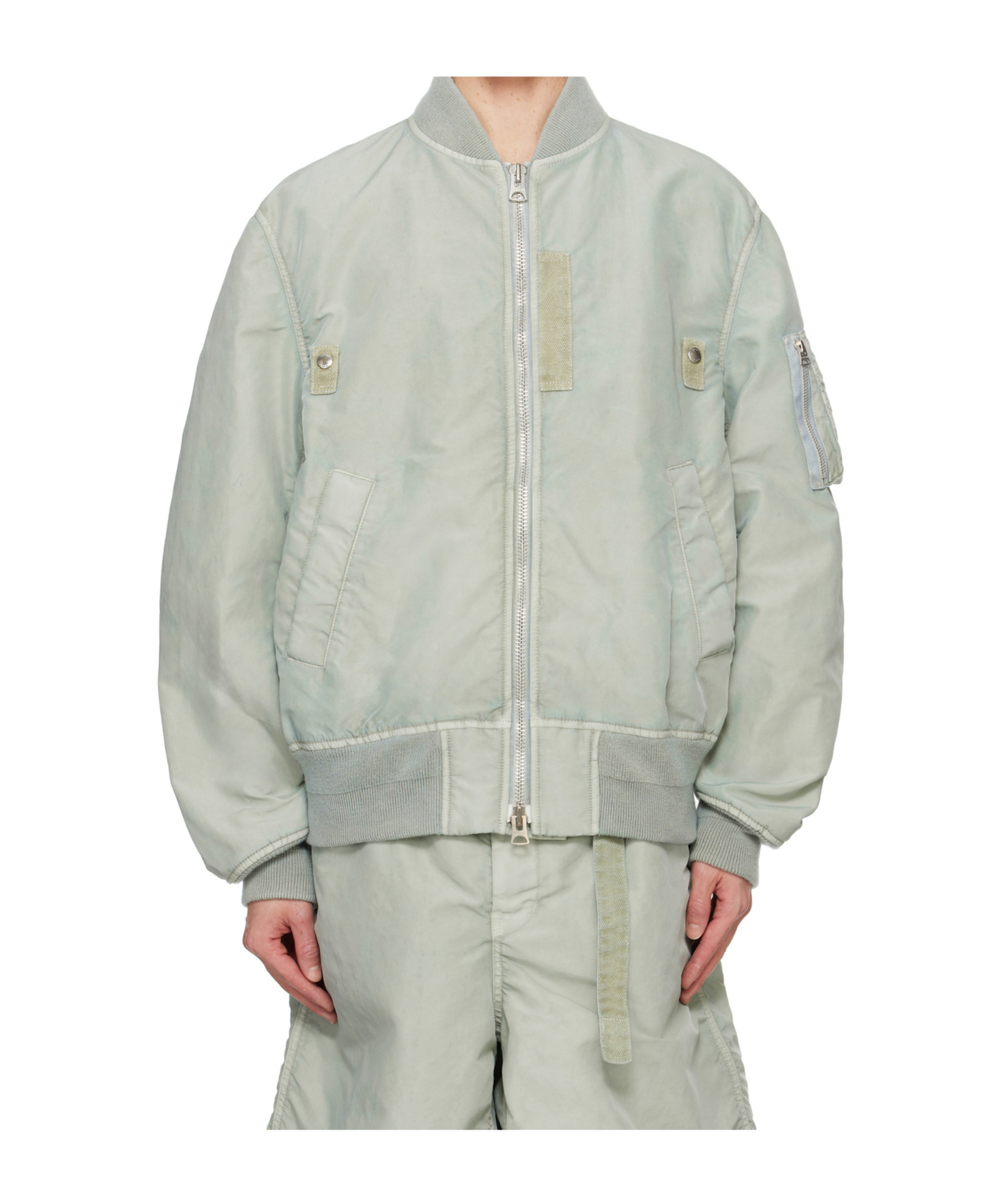 Sacai Long-sleeved Pilot Jacket In Gray