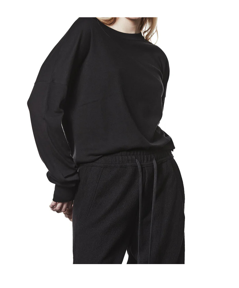 Thom Krom Oversize Longsleeve Mit Besticktem Wording Und Faden-detail In Black