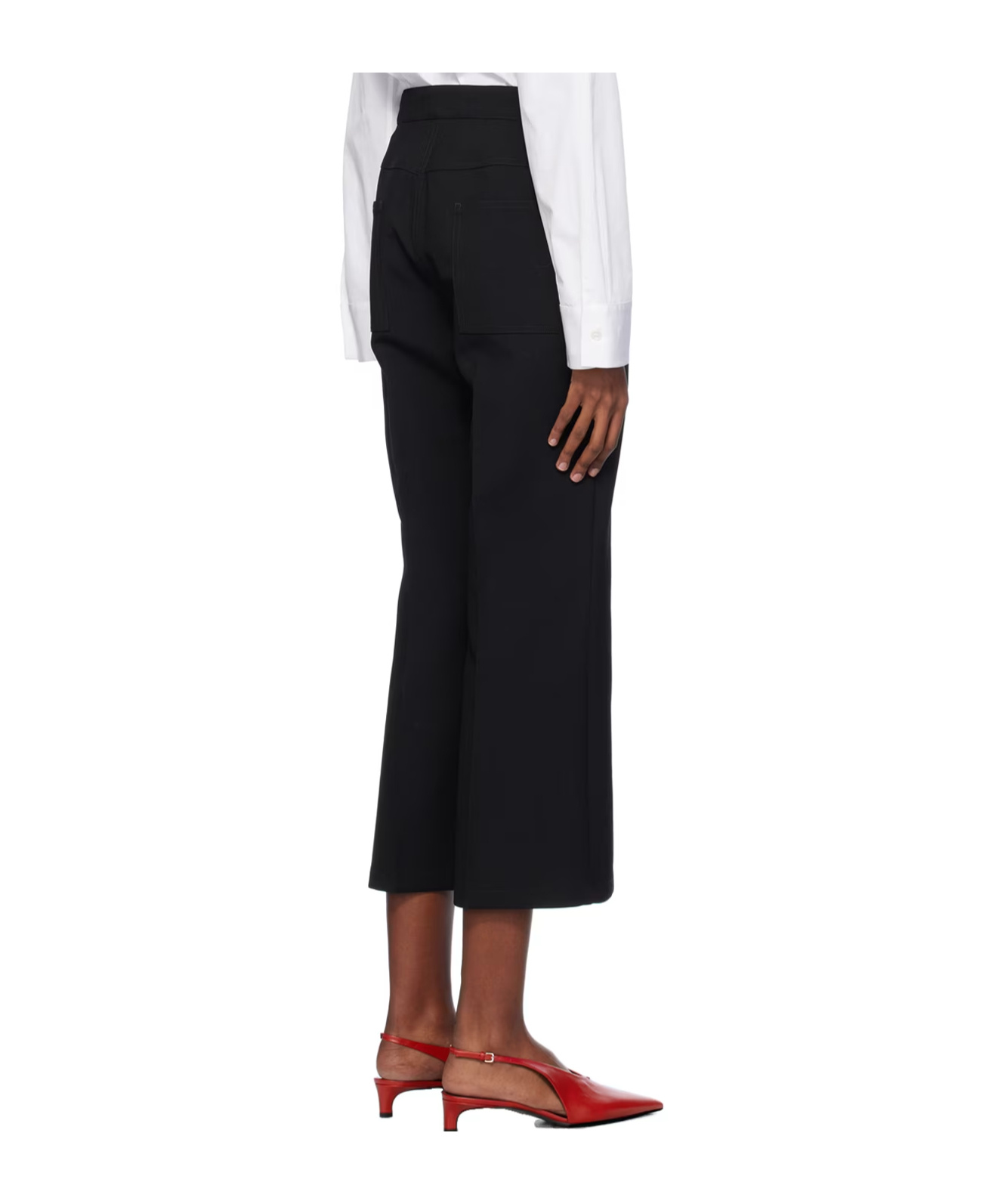 Jil Sander Black Flared Trousers In Black